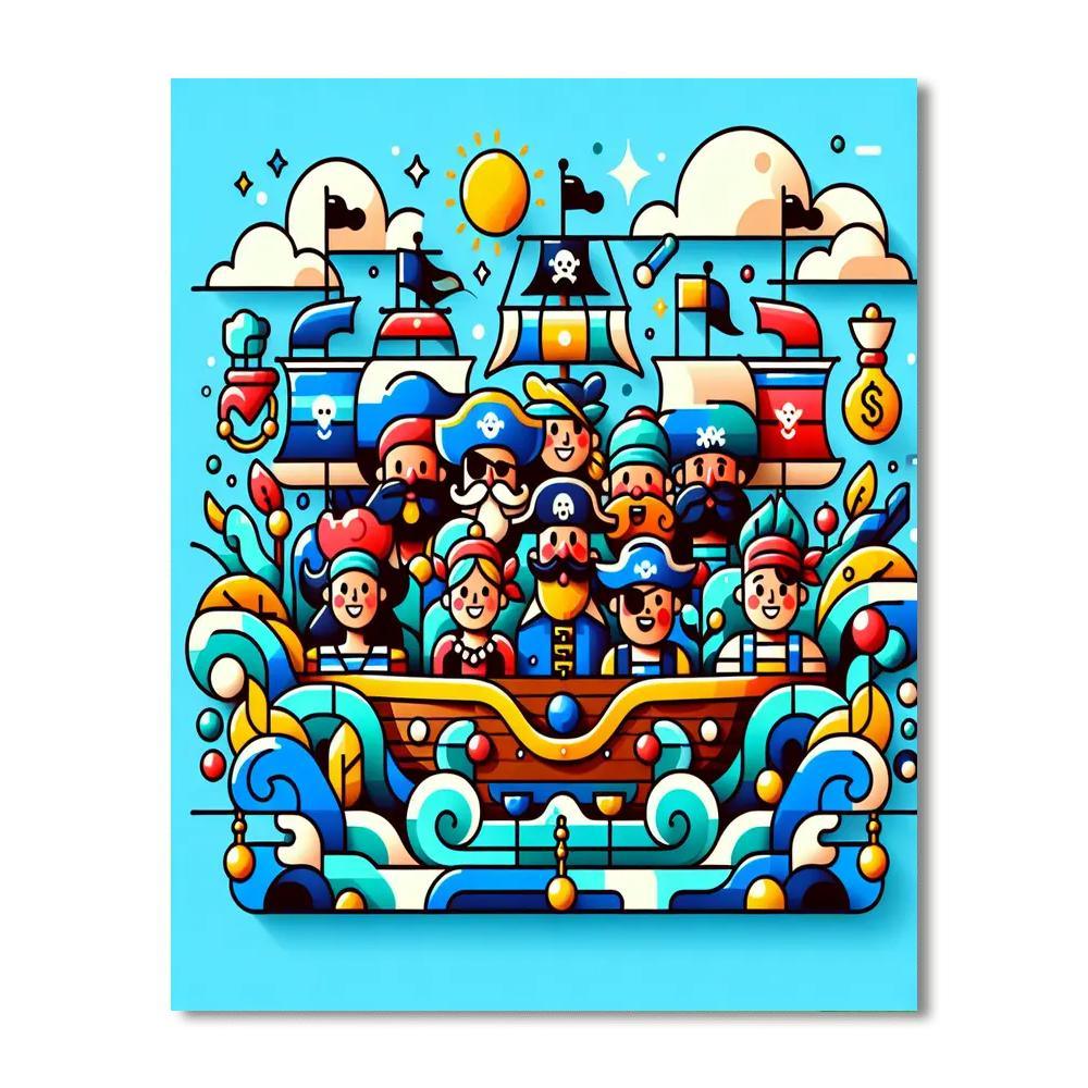 Pirate's Treasure Voyage Paint By Numbers Kits