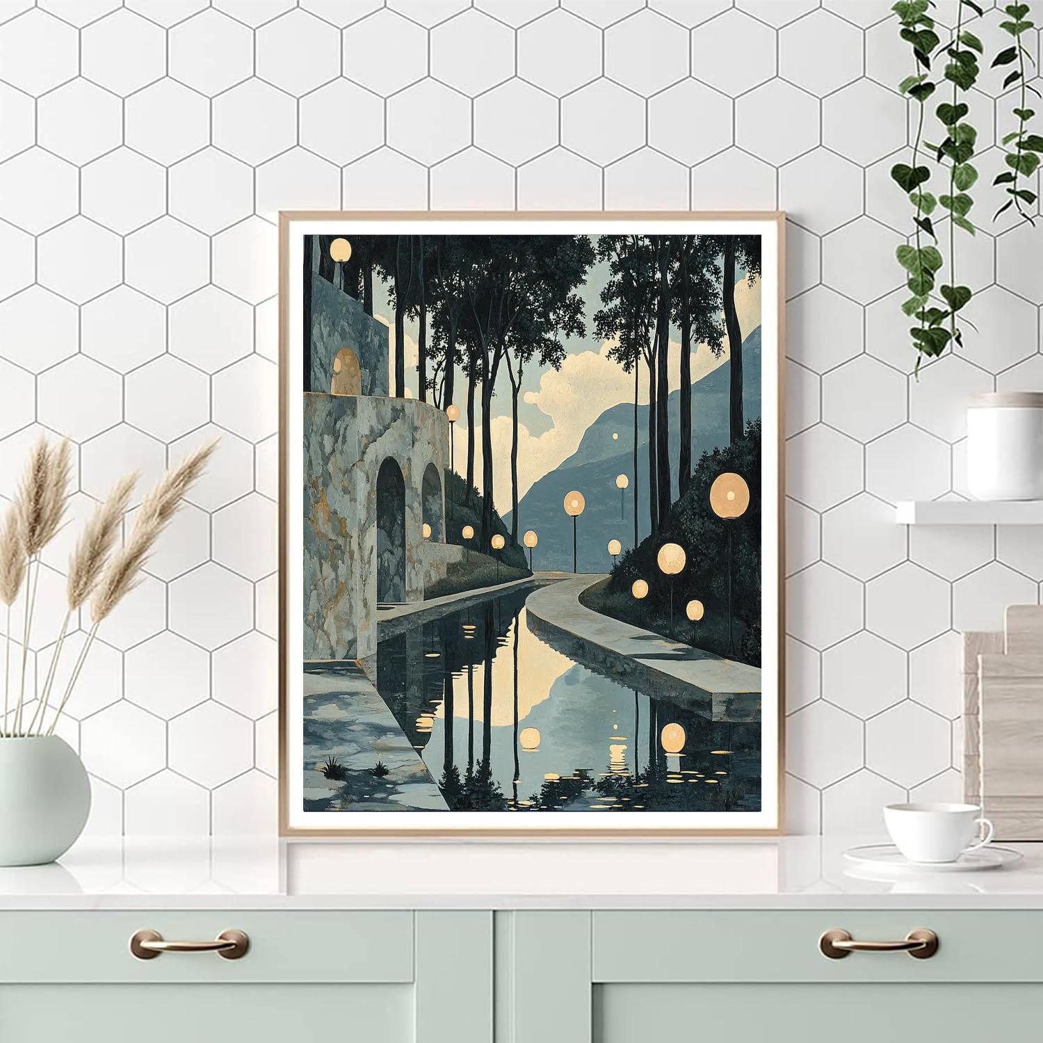 René Magritte Inspired Surreal Reflections  DIY Paint By Numbers