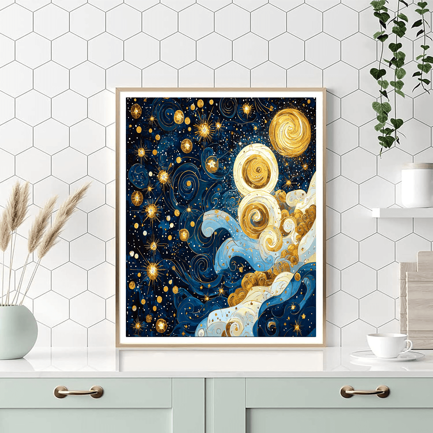 Gustav Klimt Inspired Celestial Beauty  Paint By Numbers Art