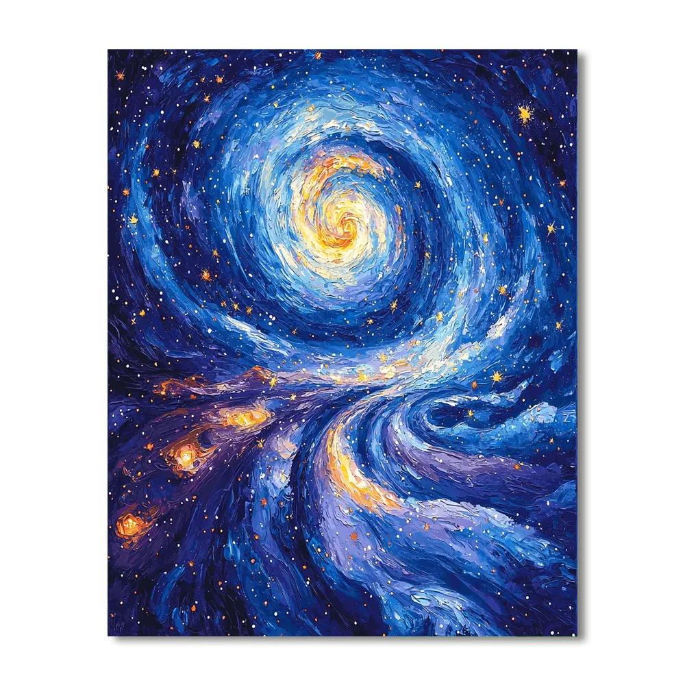 Vincent Van Gogh Inspired Galactic Whirlwind  Paint By Number
