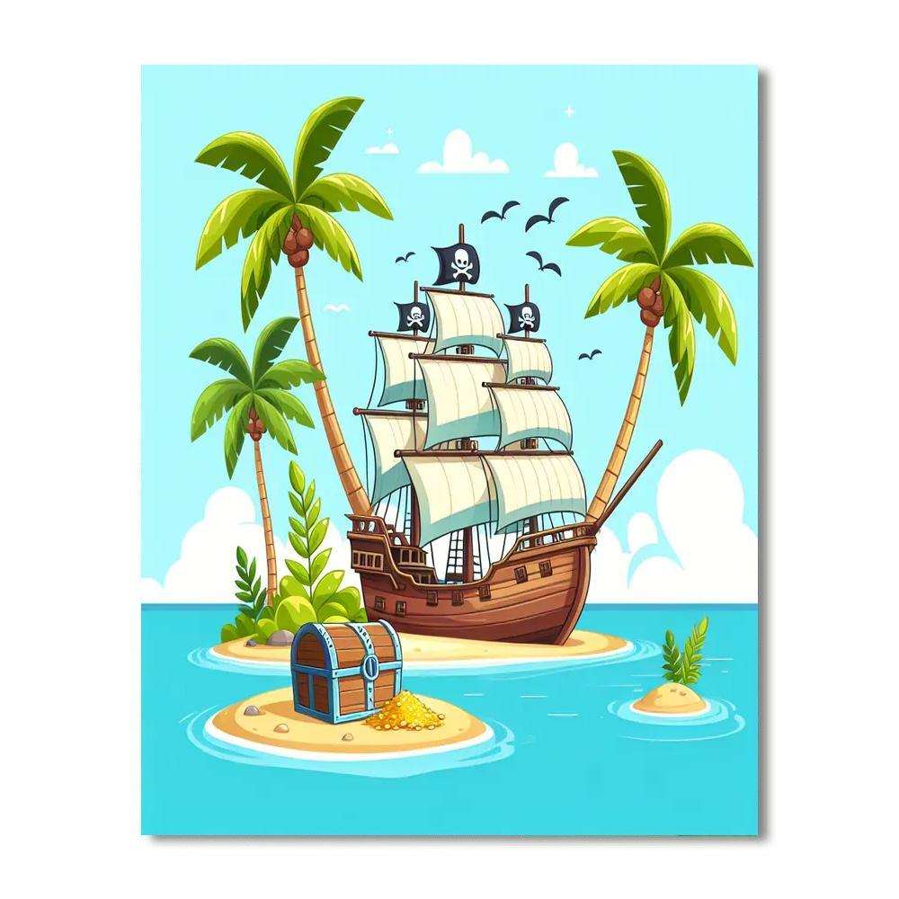 Adventurous Pirate Island DIY Paint By Numbers
