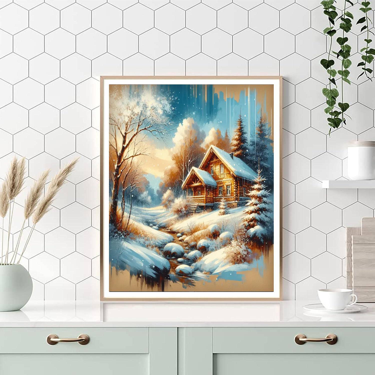 Charming Holiday Cabin Paint By Numbers Kits