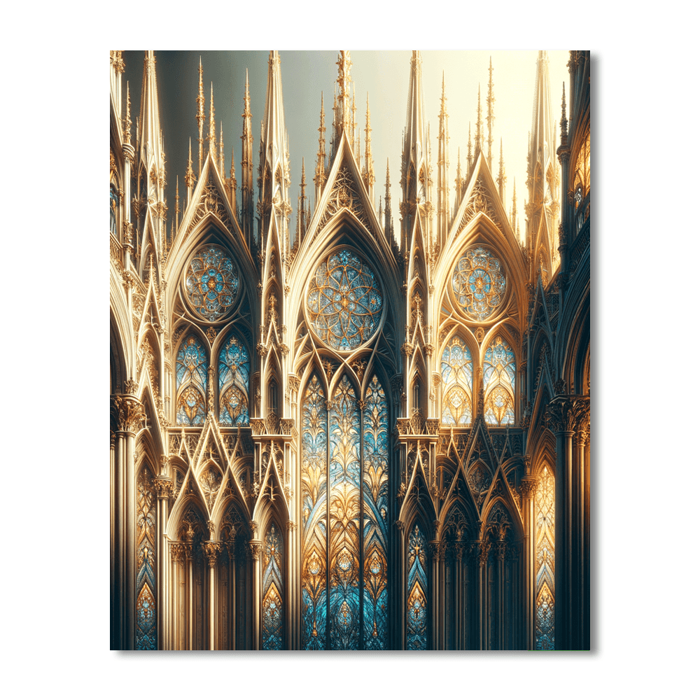 Elegant Gothic Cathedrals Paint By Number
