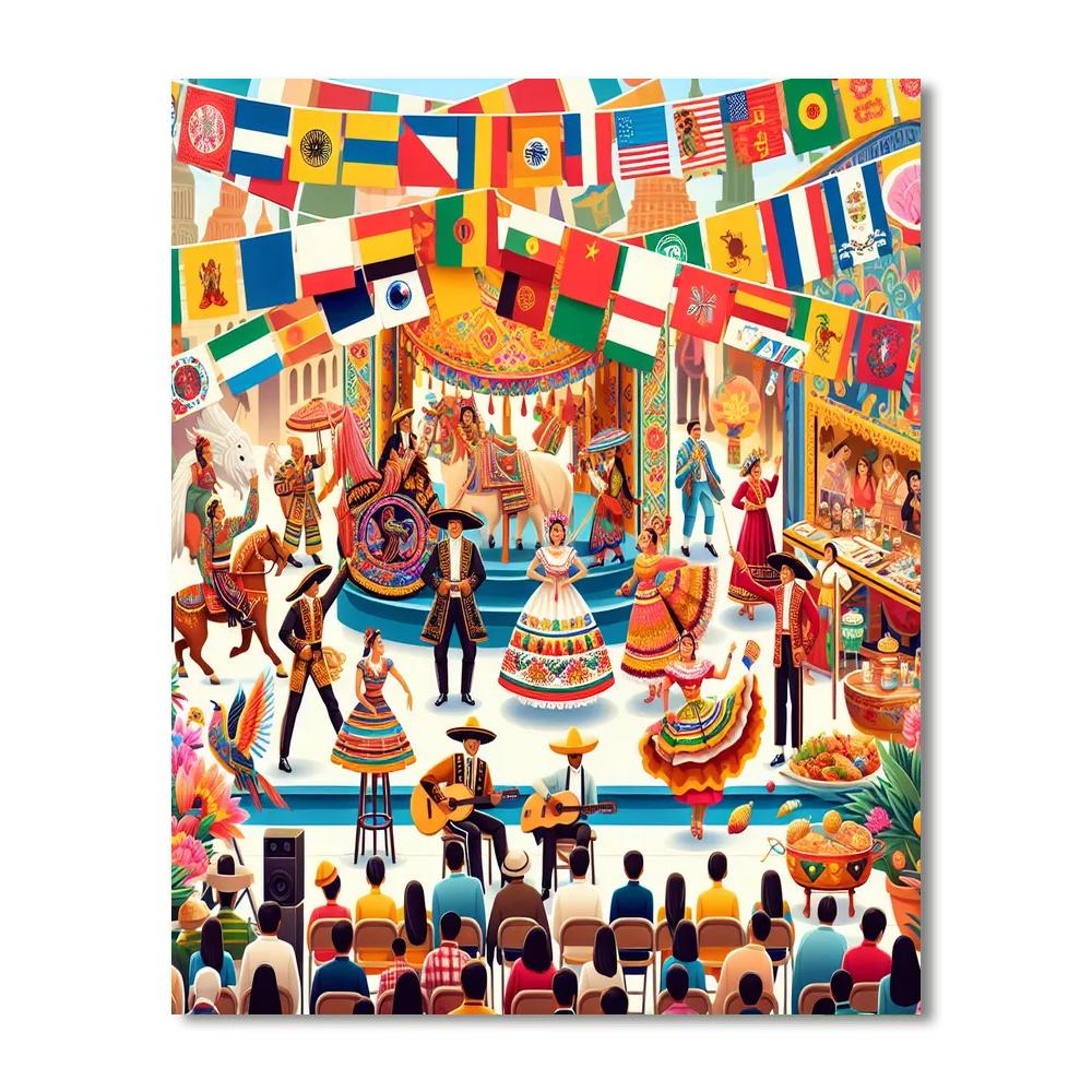 Dia De La Raza - Various Locations, Latin America Number Painting