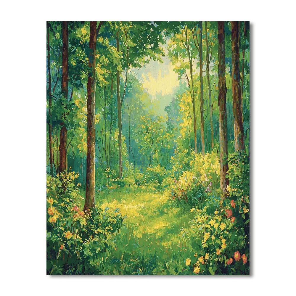 Georges Seurat Inspired Harmonious Forest  Paint By Numbers Kits