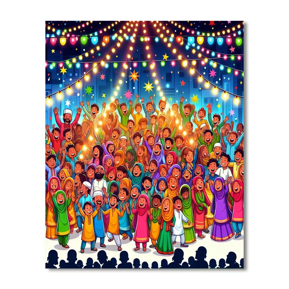 Festival Of Lights And Colors Number Painting
