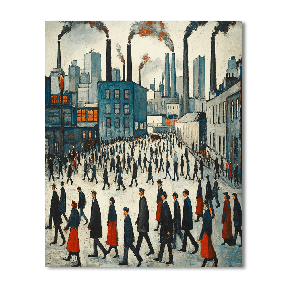 L.S. Lowry Inspired Industrial Revolution Echo  Painting By Numbers Kit