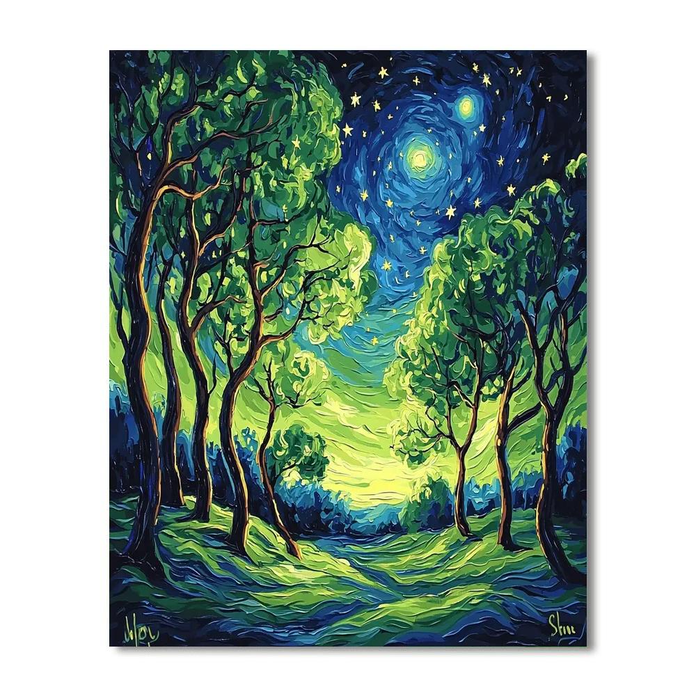 Salvador Dali Inspired Dreamy Nighttime Wilderness  Paint By Number