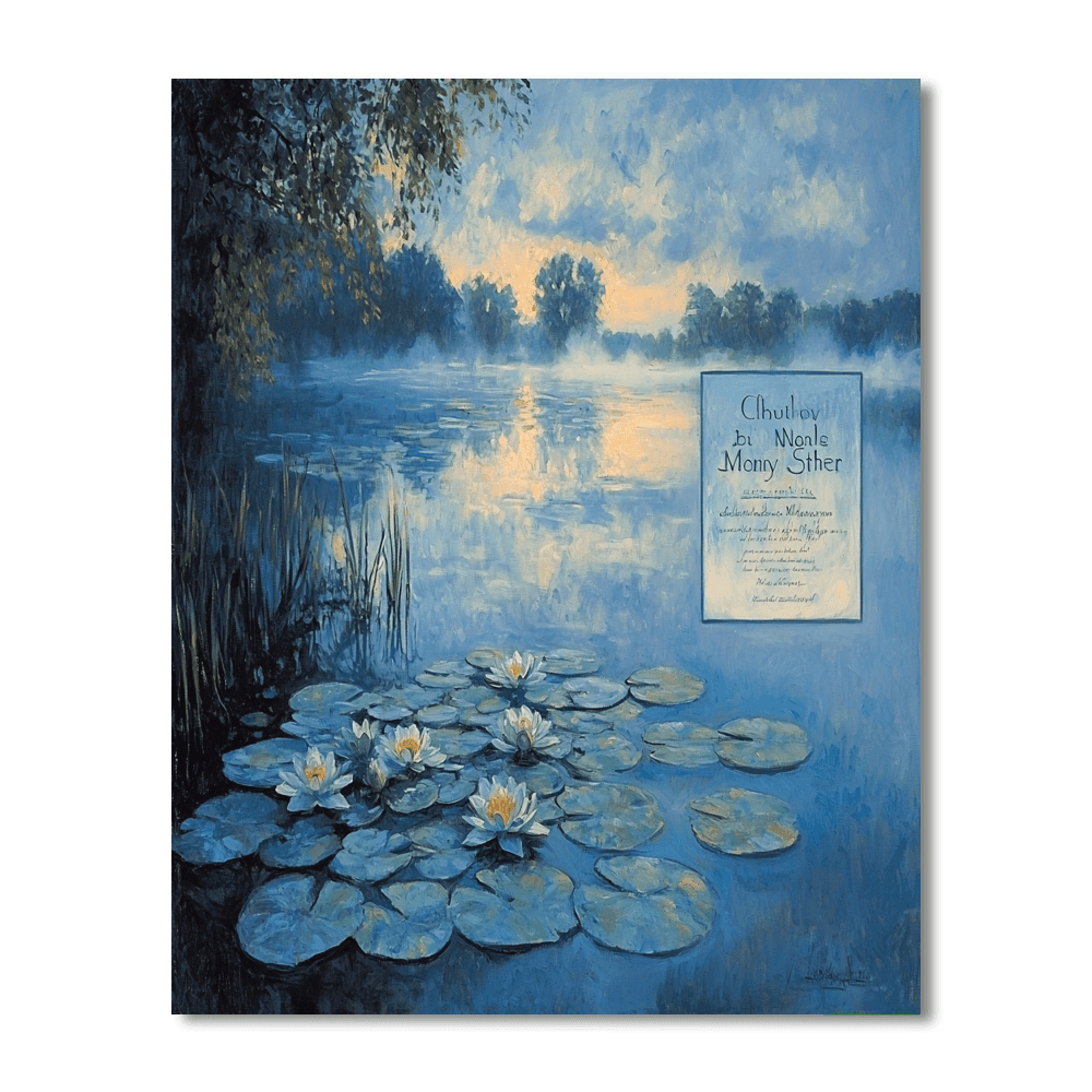 Claude Monet Inspired Monet's Misty Morning Reflection  Paint By Numbers Art