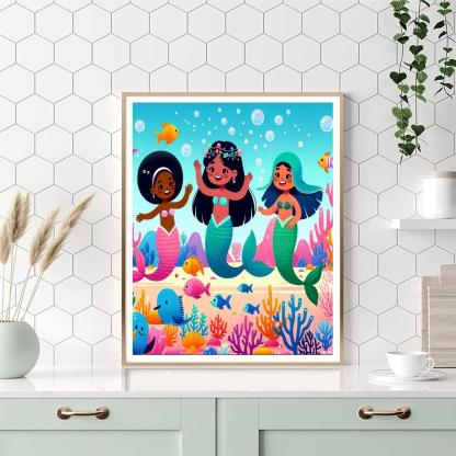 Mermaid Lagoon Mystery Paint By Number