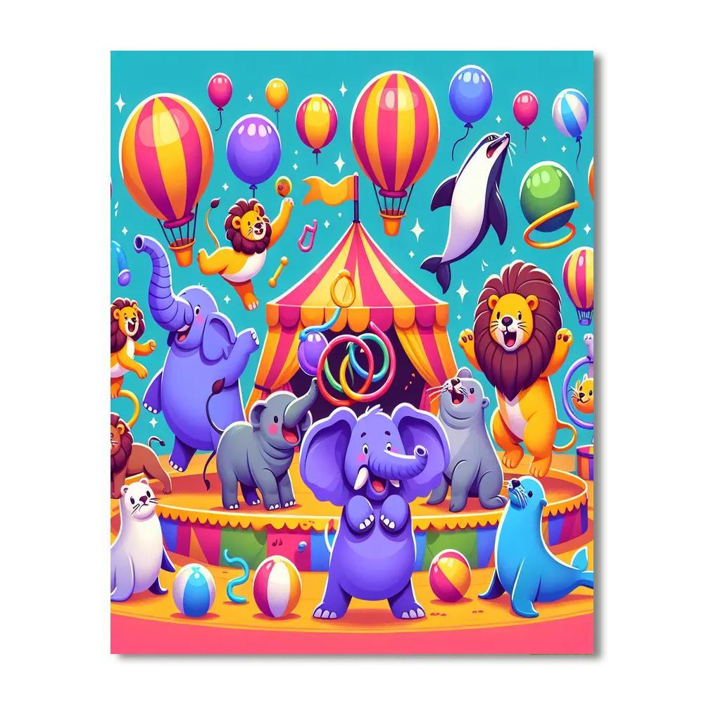 Funky Circus Animals Paint By Number