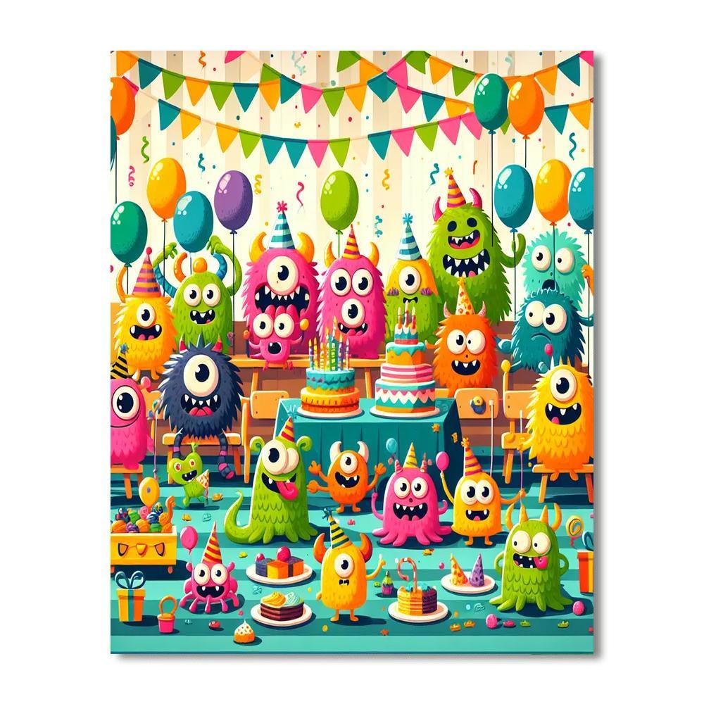 Silly Monster Bash Number Painting