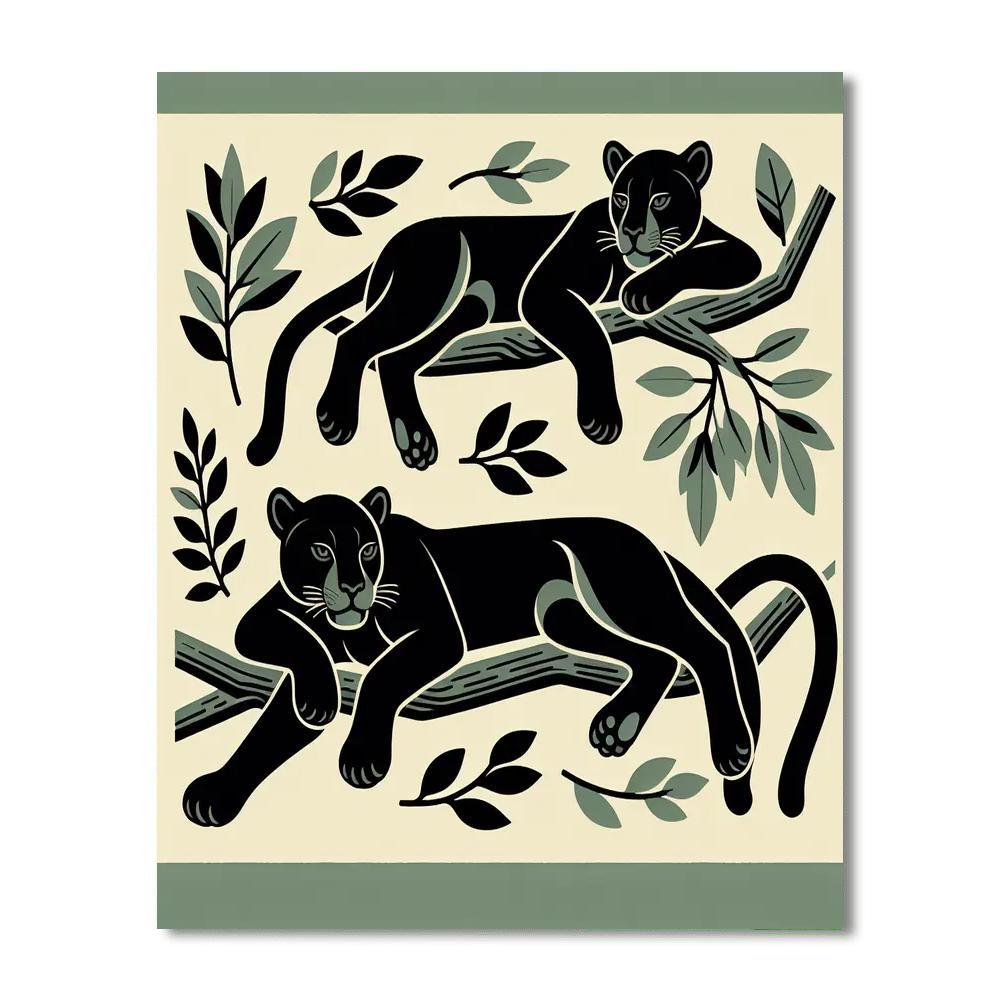 Purring Panthers Paint By Numbers Art