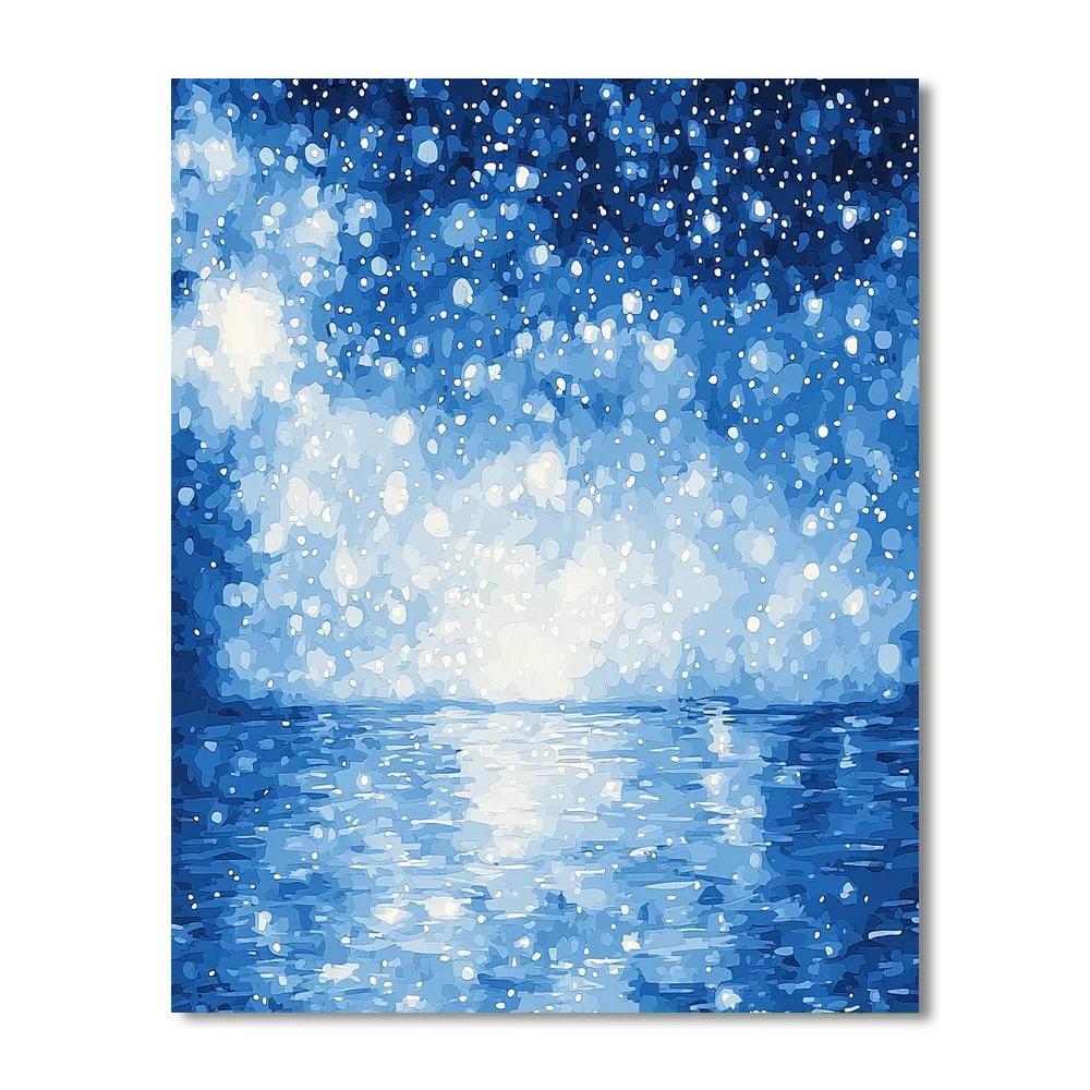 Georges Seurat Inspired Starlit Reverberations  Painting Number Kit