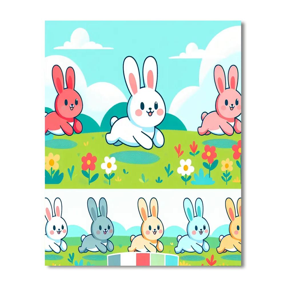 Rabbit's Meadow Race Paint By Numbers