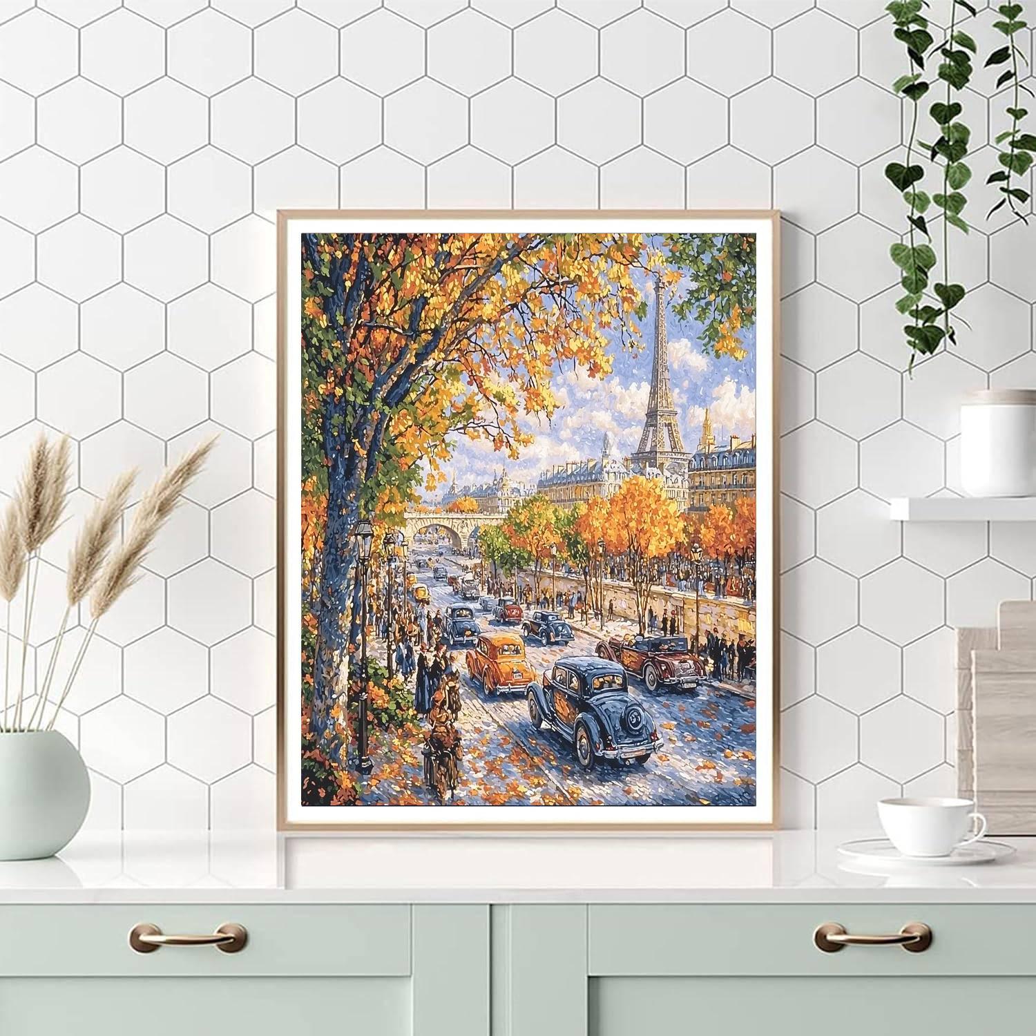 Pierre-Auguste Renoir Inspired Vintage Cars In Paris  Paint By Numbers Kits