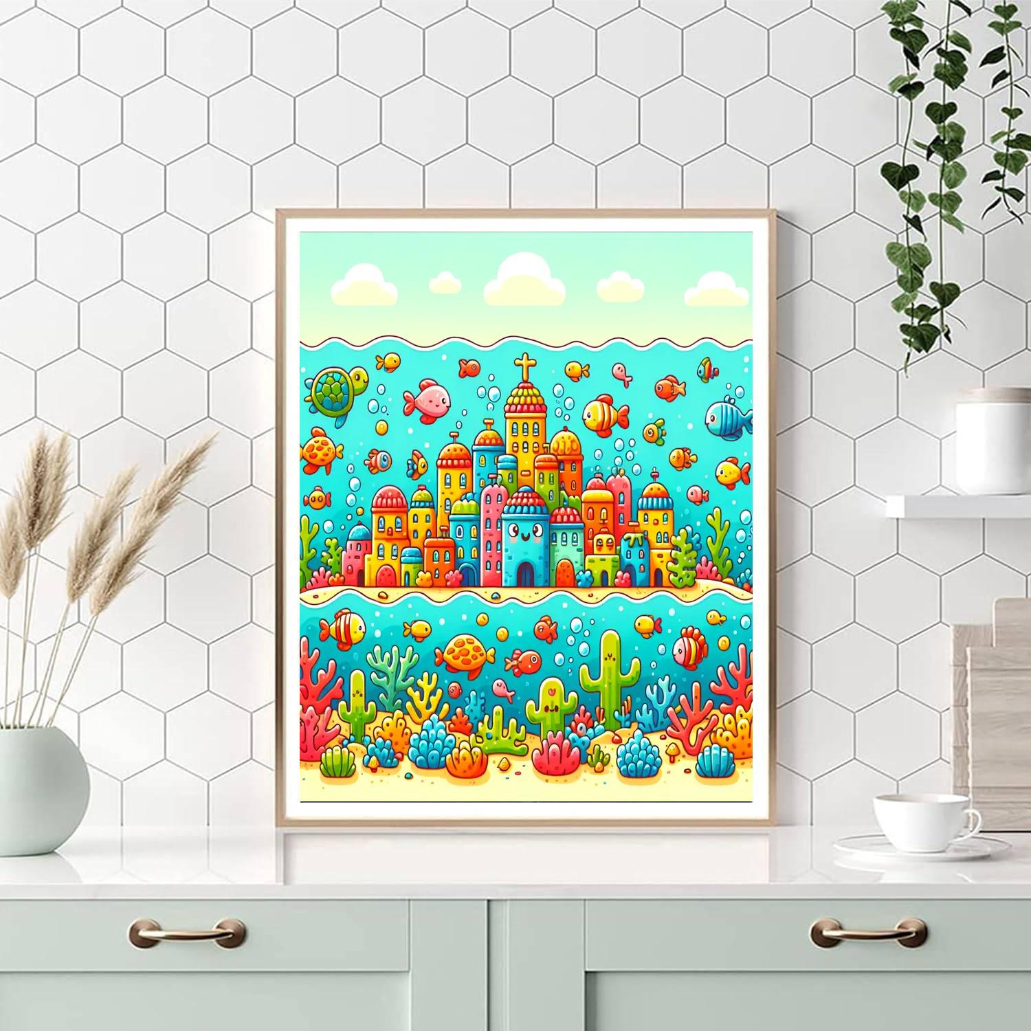 Underwater Cityscape Adventure Painting By Numbers Kit