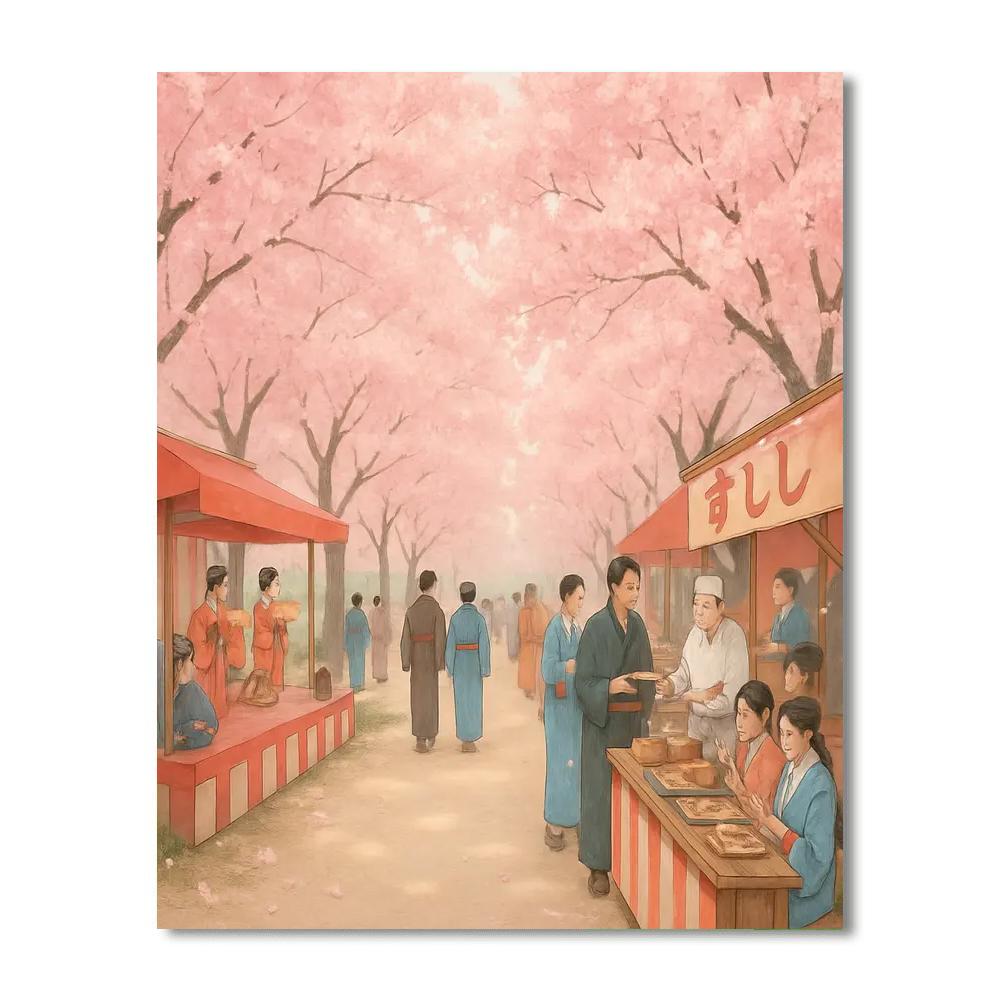 Sakura Matsuri Number Painting