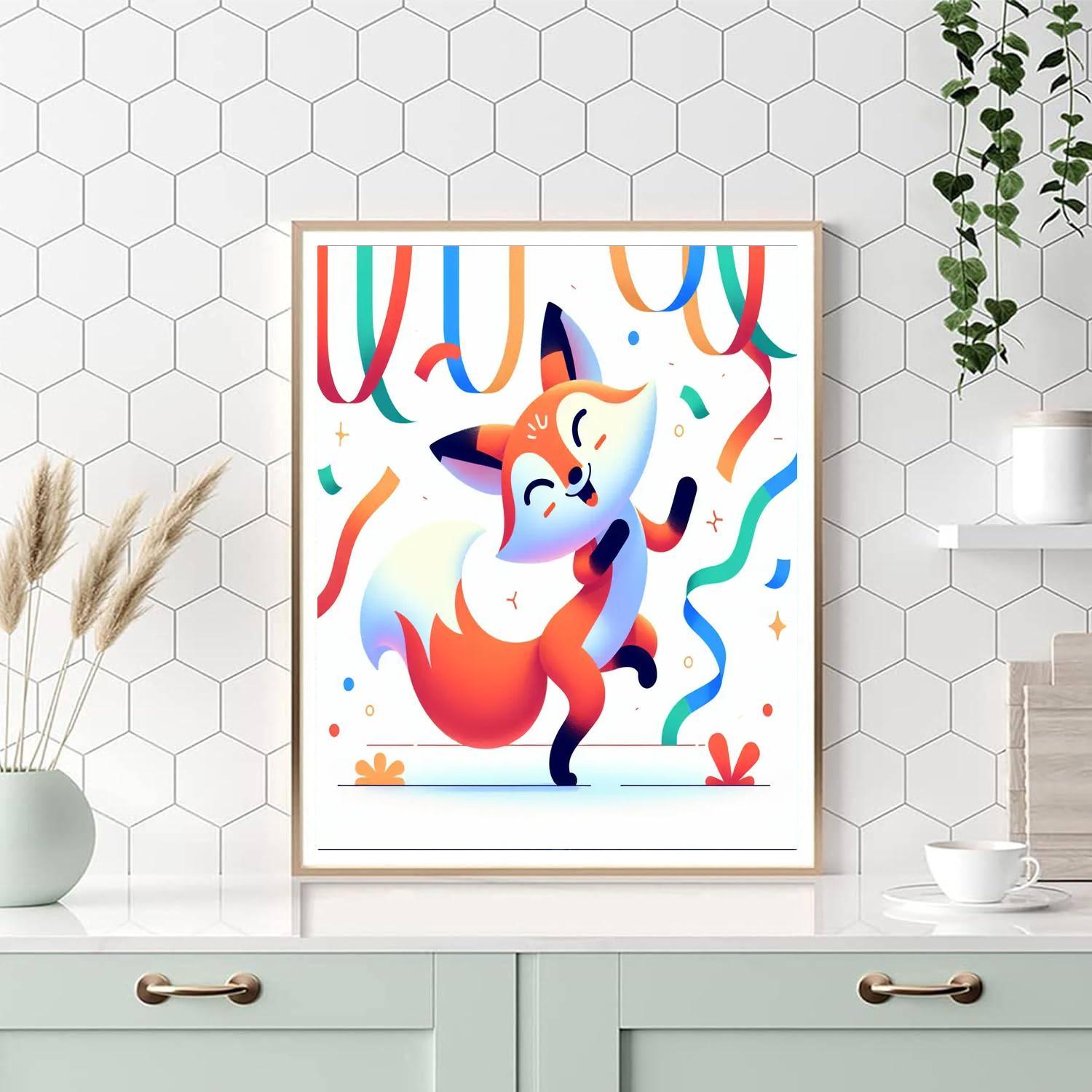 Friendly Fox Fiesta Number Painting