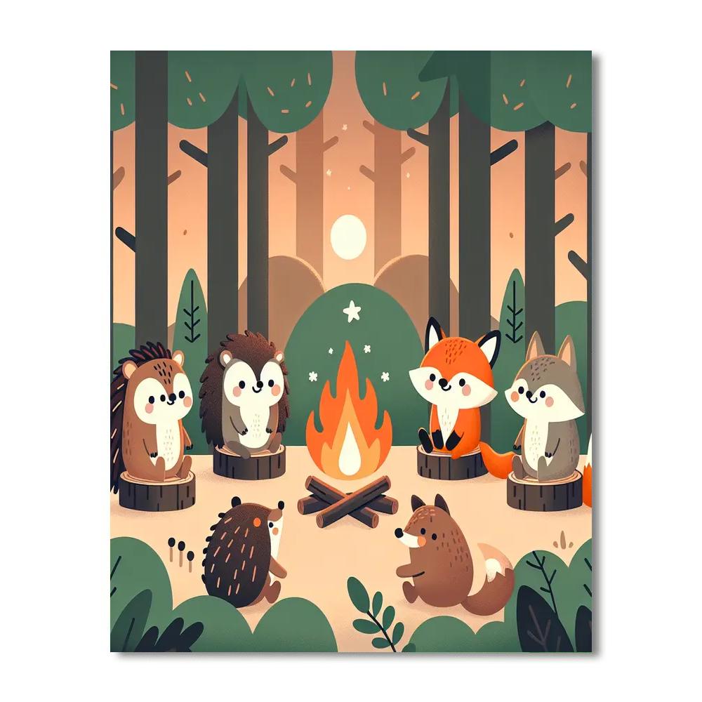 Cozy Woodland Home Painting By Numbers Kit