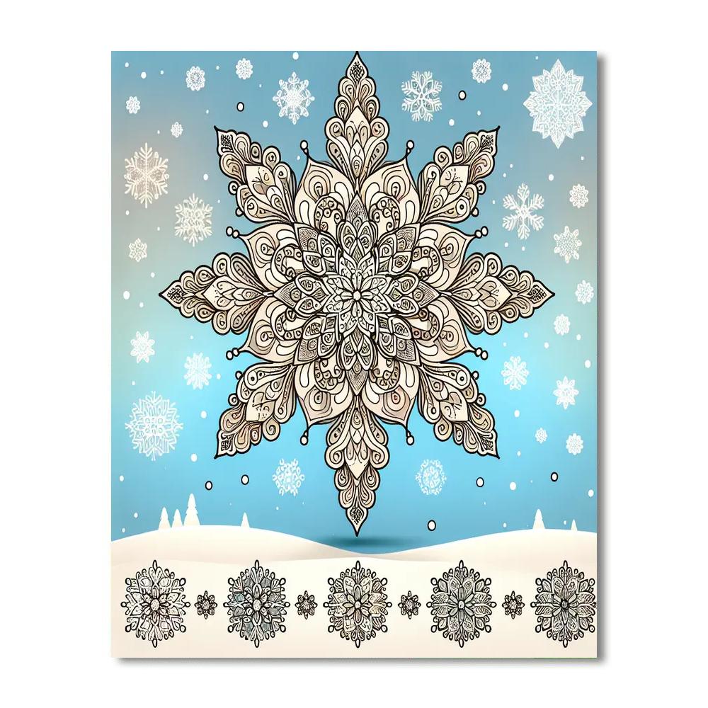 Whimsical Snowflake DIY Paint By Numbers