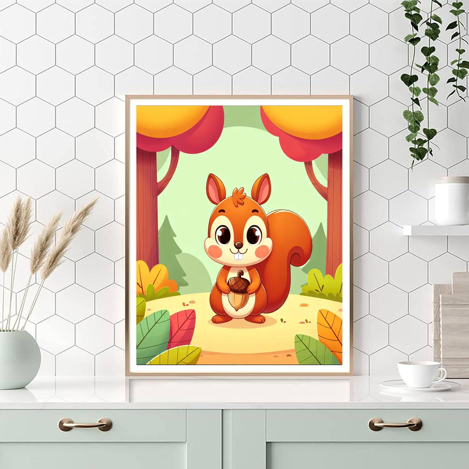 Happy Squirrel Harvest Paint By Number