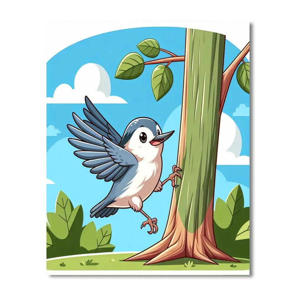 Nimble Nuthatch Paint By Numbers Art