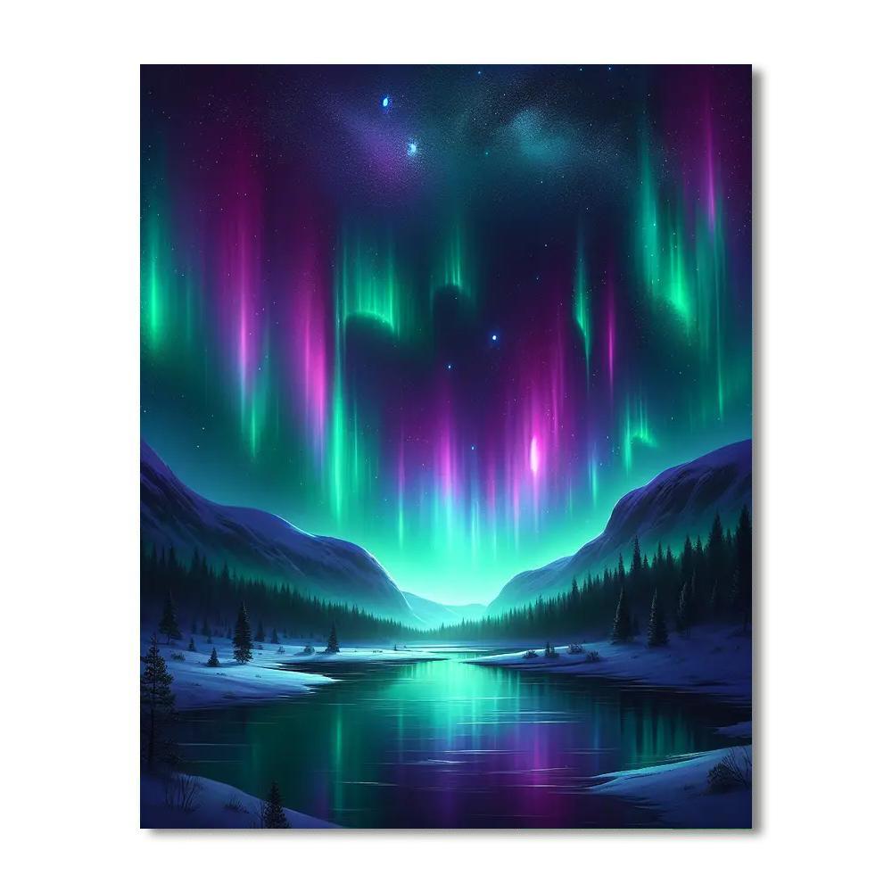 Aurora In The Night Sky Paint By Number