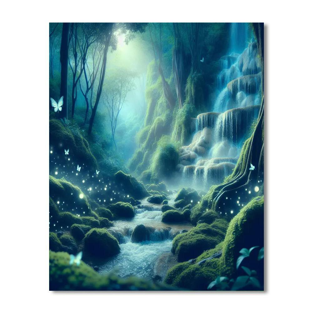 Ethereal Fairy Waterfall Retreat Painting By Numbers Kit