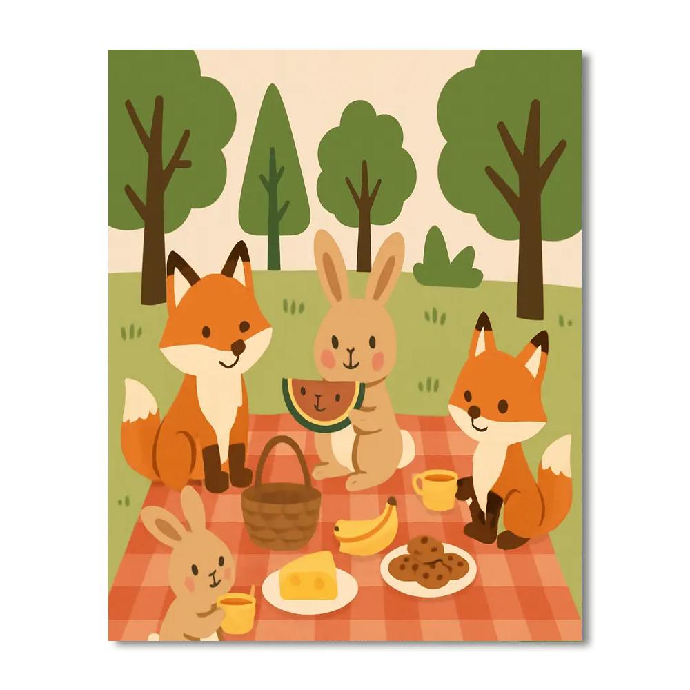 Woodland Critters Picnic DIY Paint By Numbers