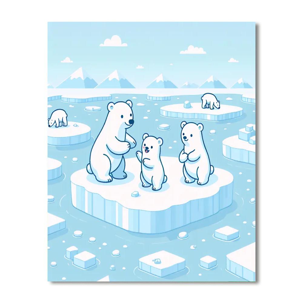 Polar Bear's Arctic Home DIY Paint By Numbers