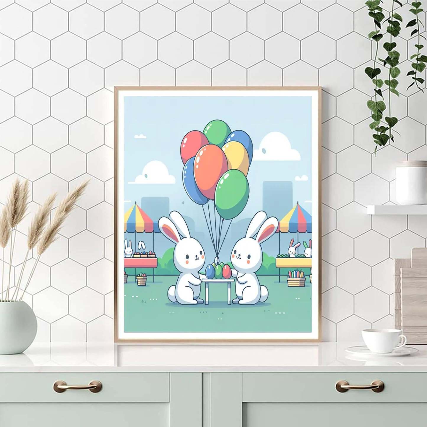 Bouncing Bunny Bazaar Number Painting