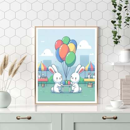 Bouncing Bunny Bazaar Number Painting