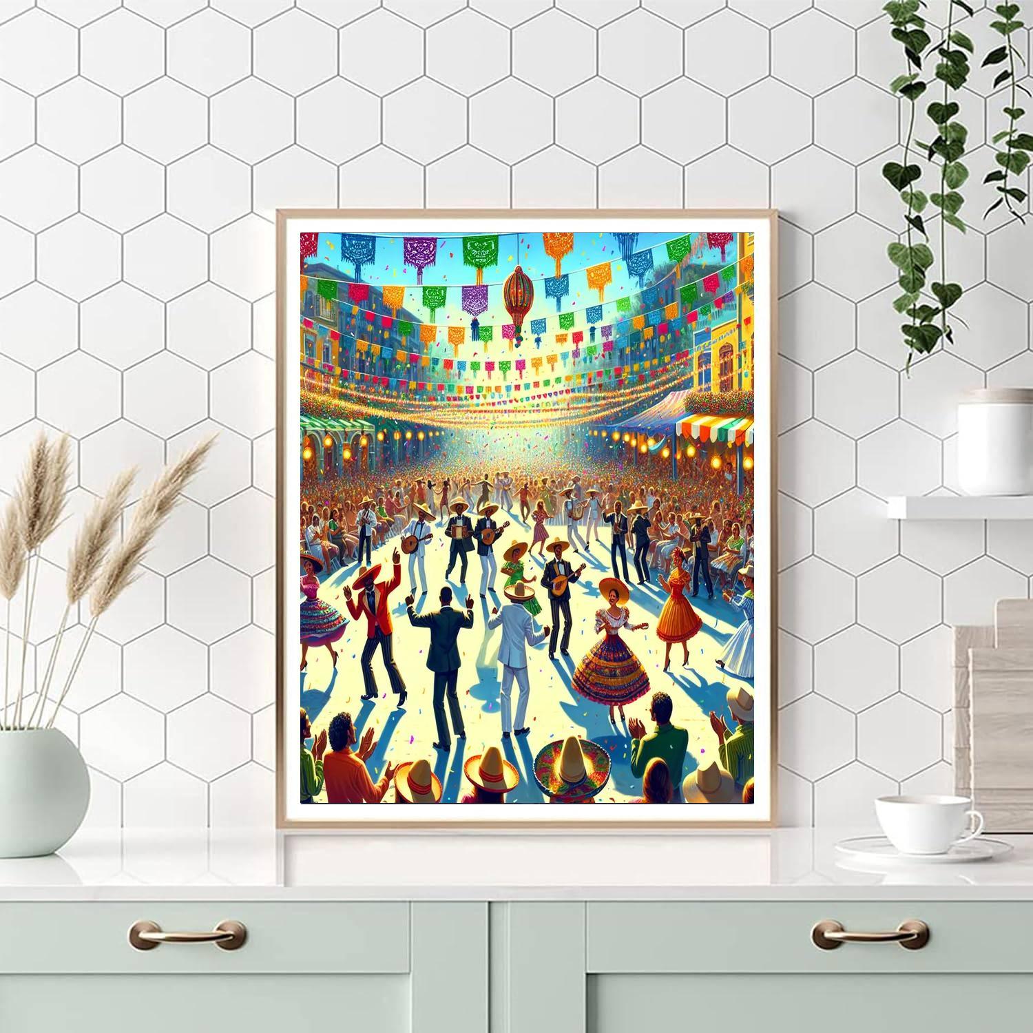 Colorful Fiesta Festival Numbered Painting Kits