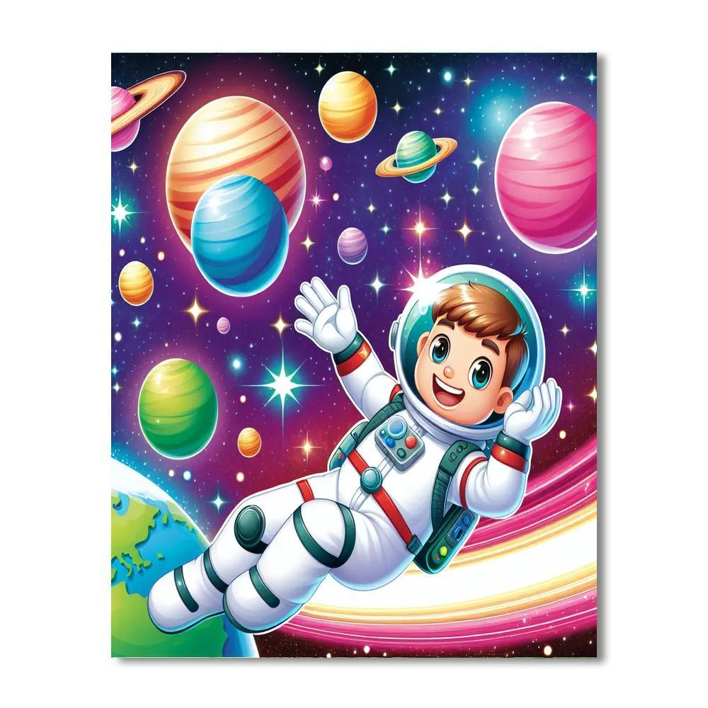 Curious Outer Space Explorers Paint By Numbers Art