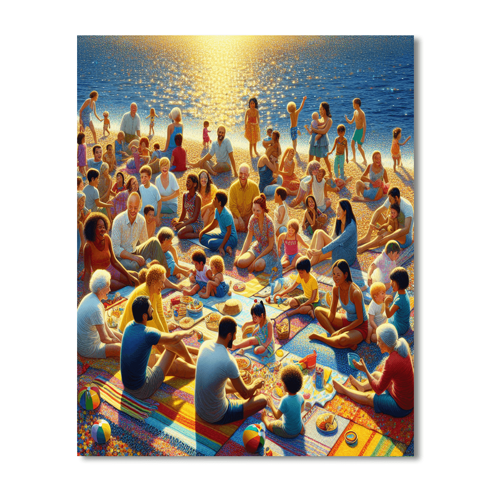 Joyful Seaside Picnic Painting By Numbers Kit