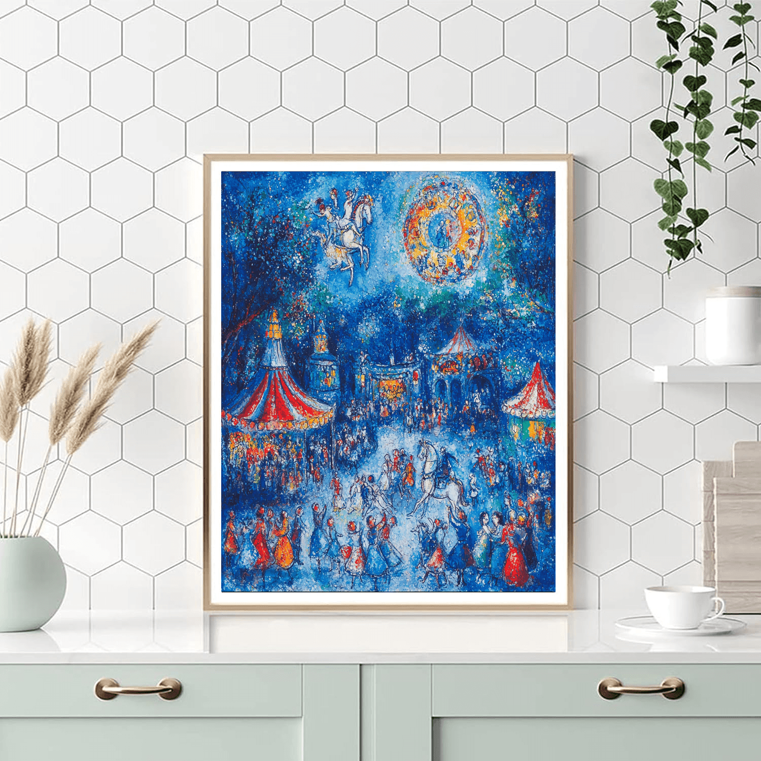 Marc Chagall Inspired Eccentric Circus Parade  DIY Paint By Numbers