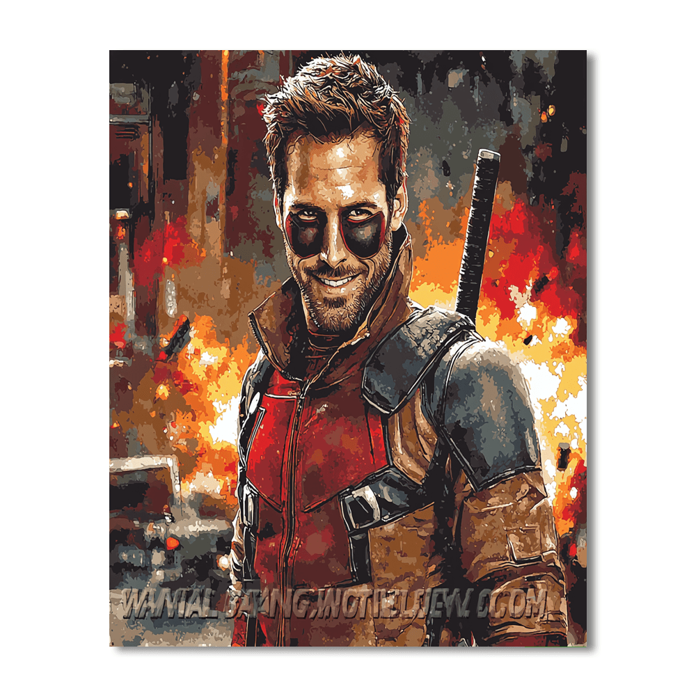 Ryan Reynolds: The Charming Deadpool Of Laughter Paint By Numbers