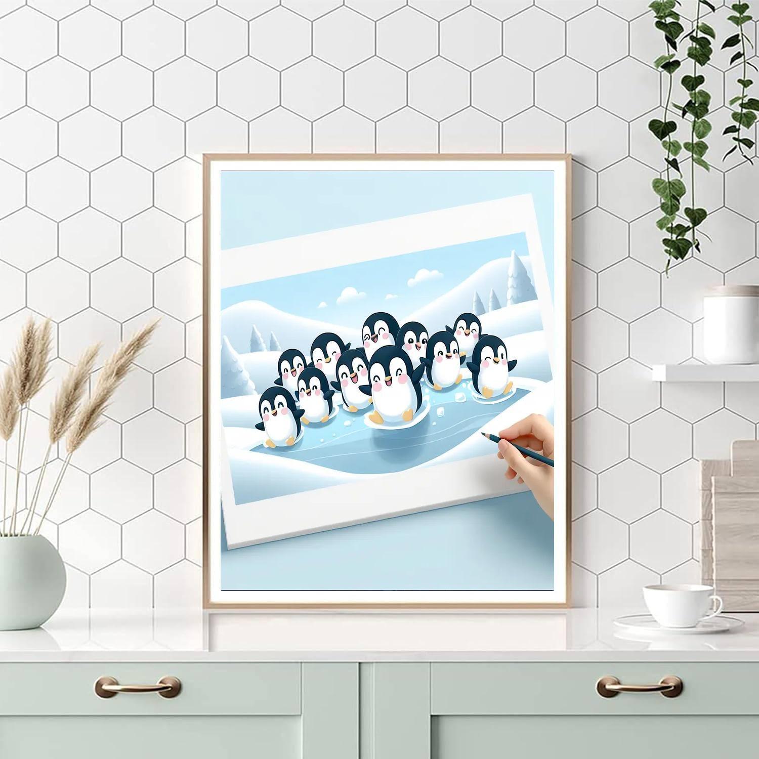 Polar Penguin Parade Paint By Numbers