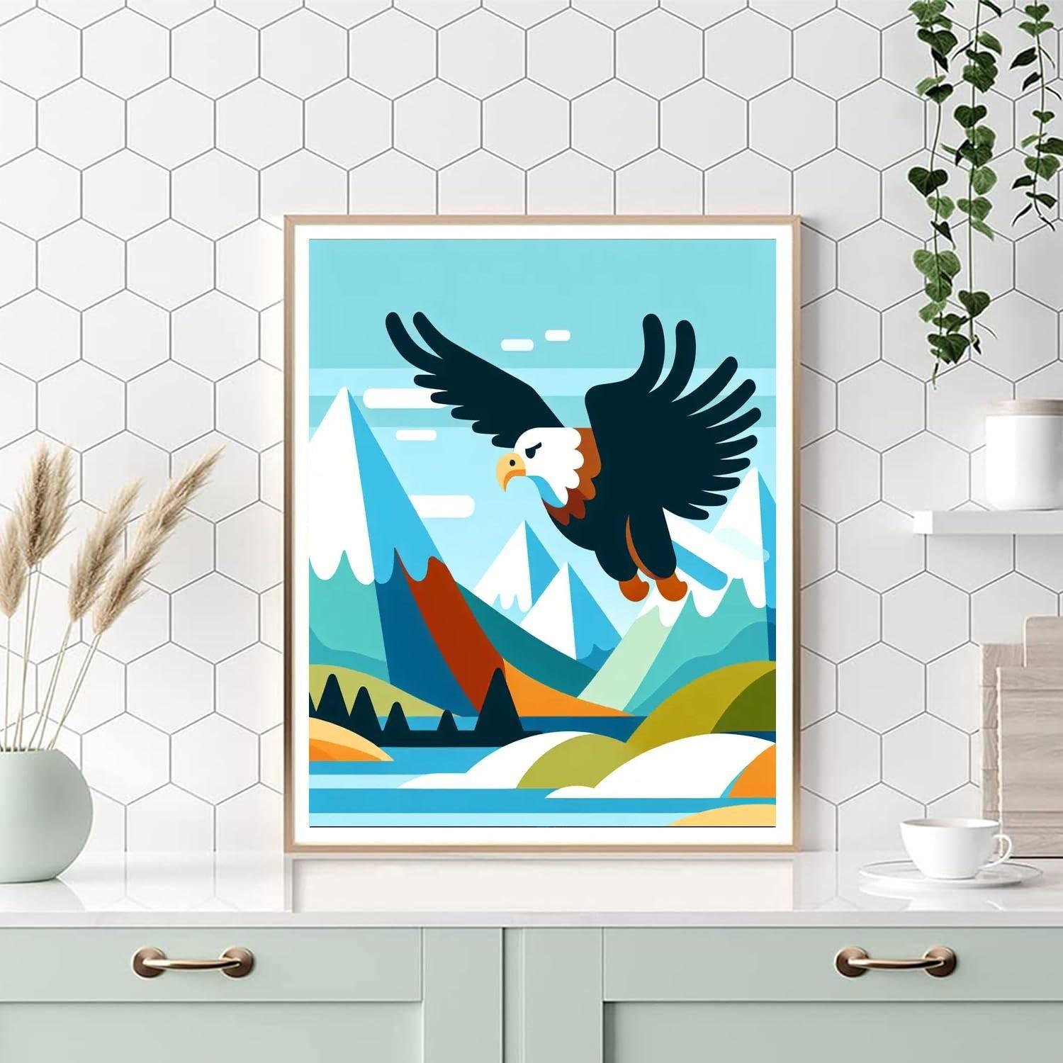 Eagle's Flight Over Mountains Paint By Number