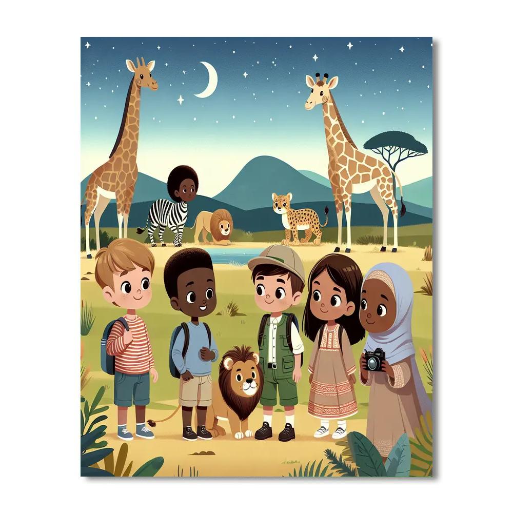 Savannah Starlight Safari Paint By Numbers Art