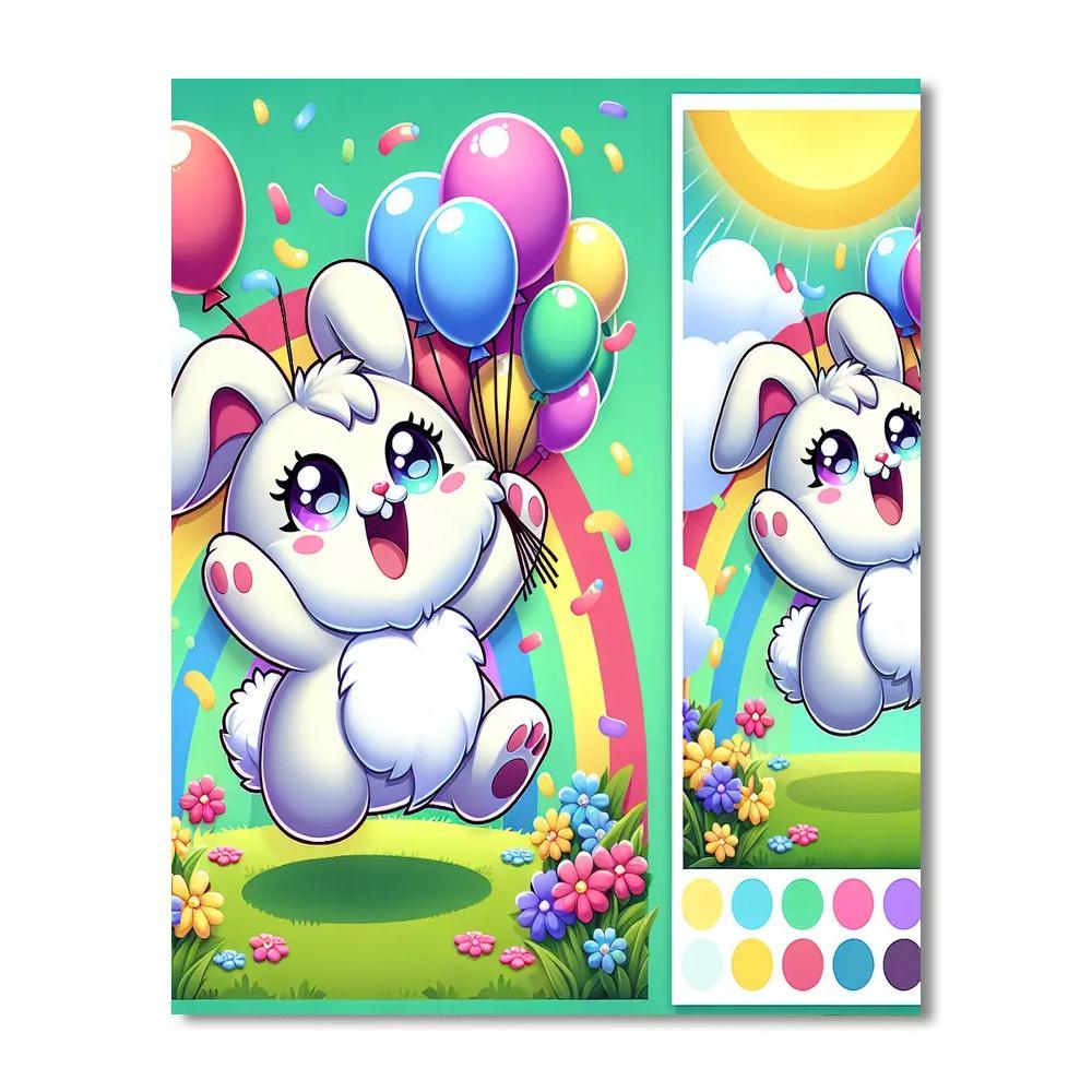 Excited Bunny DIY Paint By Numbers