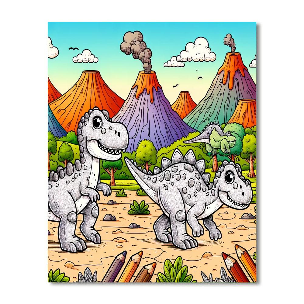 Dinosaurs' Delightful Discovery Paint By Color