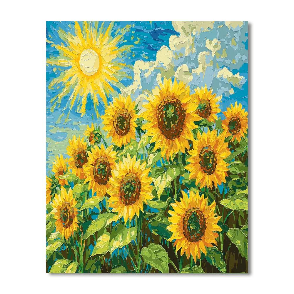Vincent Van Gogh Inspired Summer Sunflowers  Number Painting