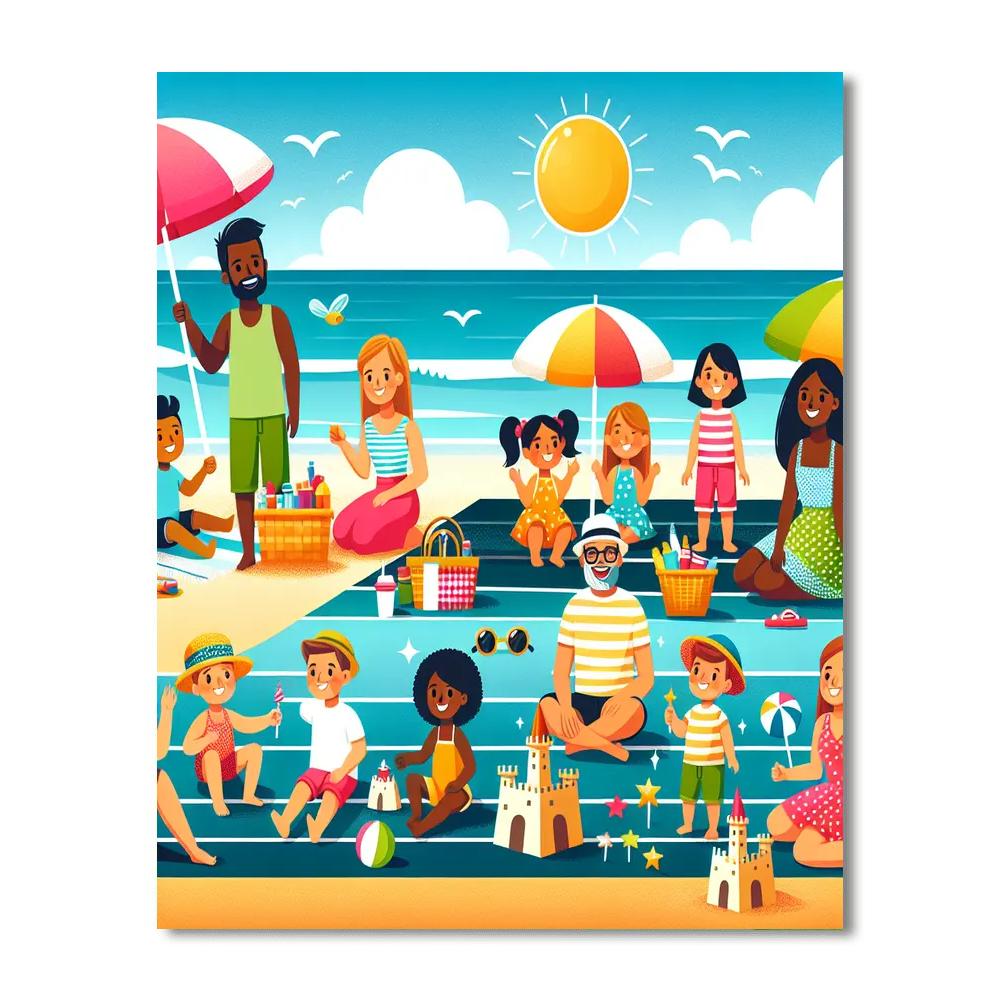 Seaside Adventure Picnic Paint By Numbers Art