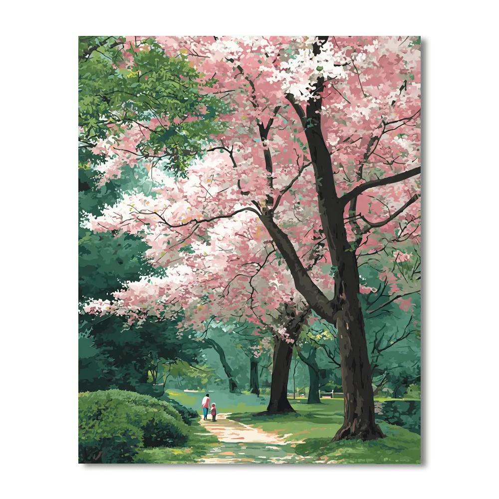Guidance Under Cherry Blossoms Paint By Number