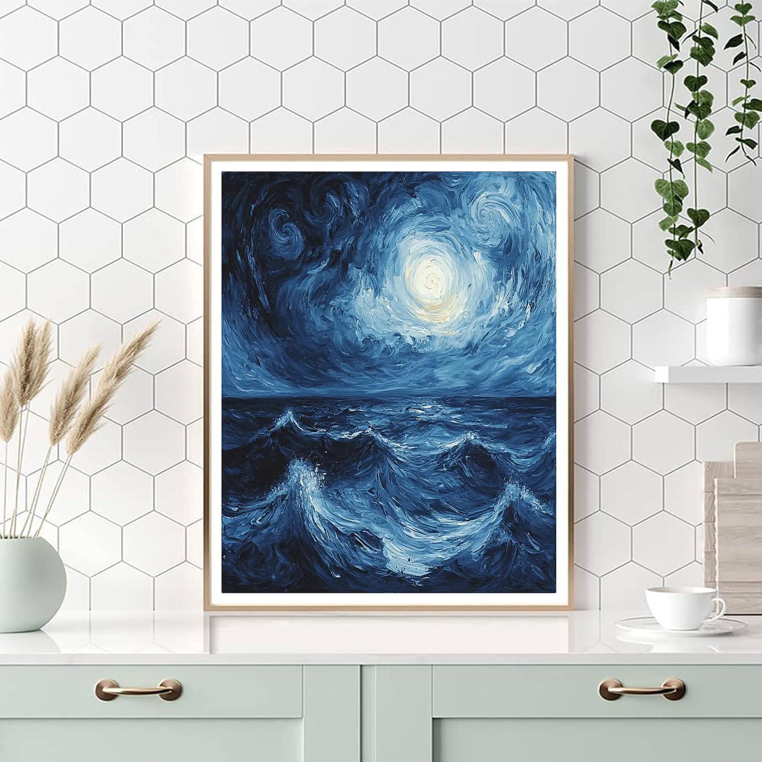 Edvard Munch Inspired Gothic Ocean Reverie  DIY Paint By Numbers
