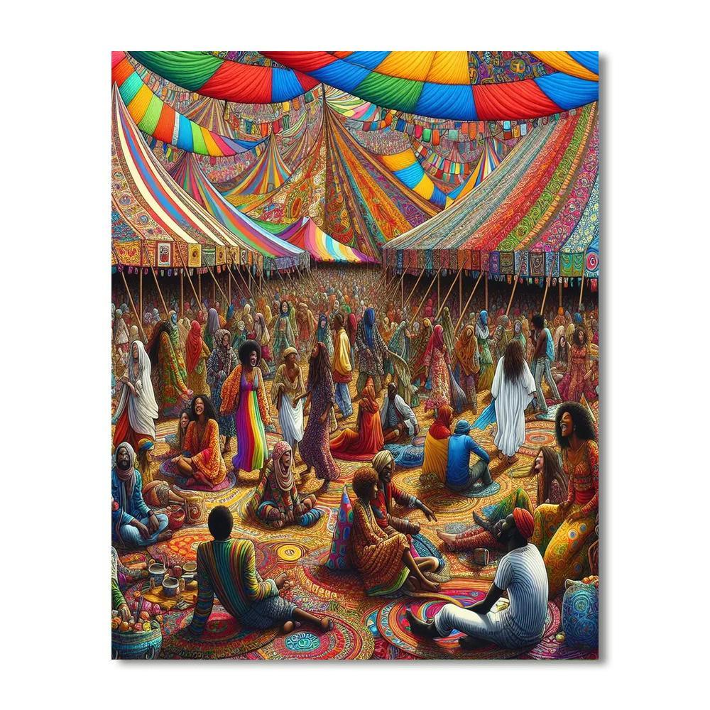 Eclectic Bohemian Festival Number Painting