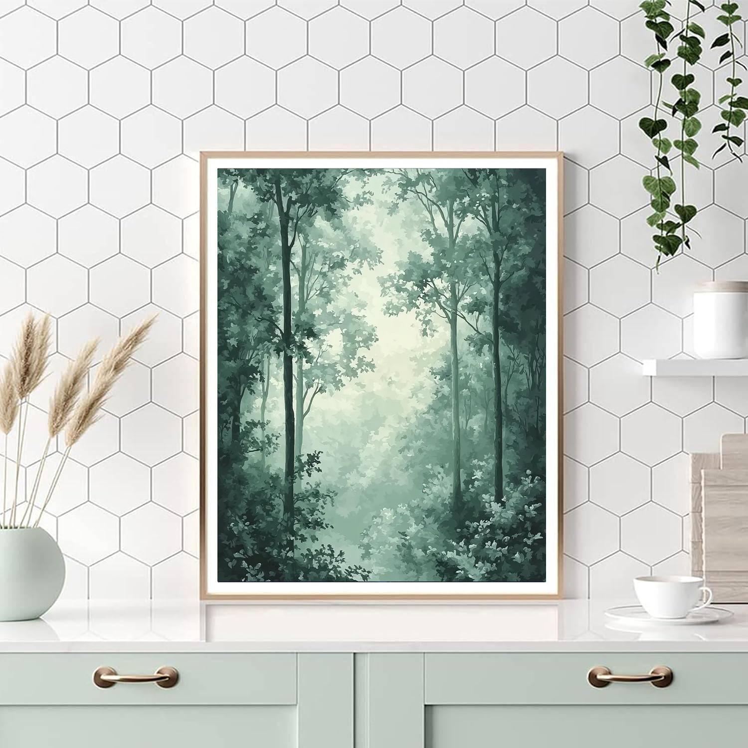 Caspar David Friedrich Inspired Transcendental Forest Journey  Paint By Color