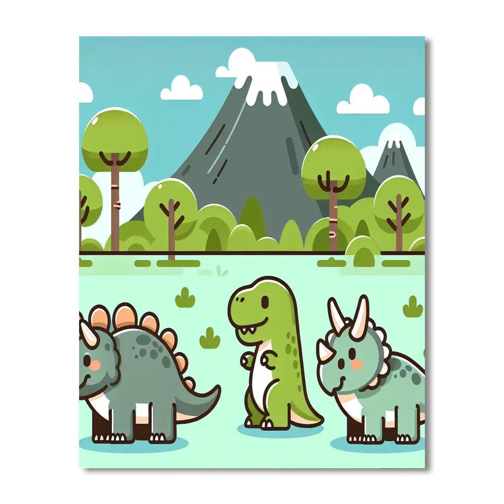 The Great Dinosaur Discovery Painting Number Kit